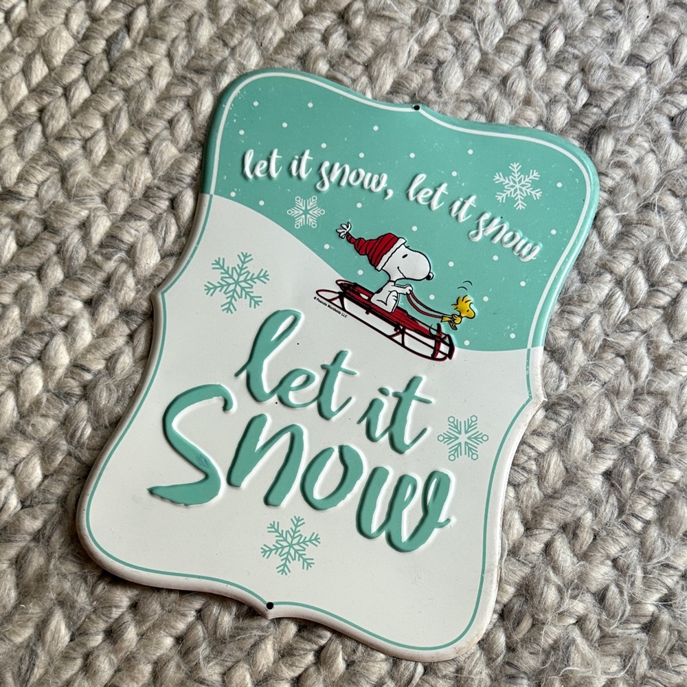 Peanuts Black 'Let It Snow' Wall Art